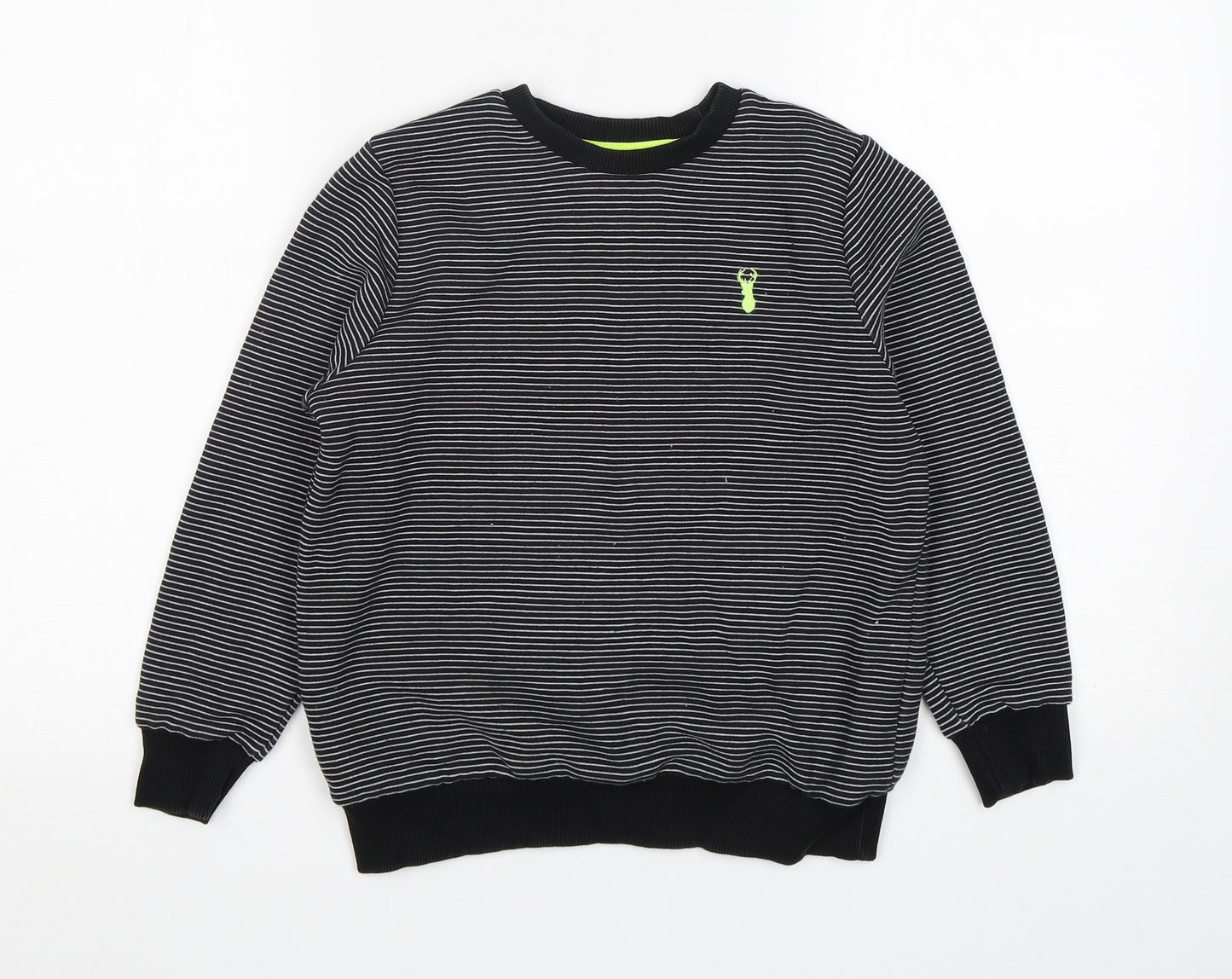 NEXT Boys Multicoloured Round Neck Striped Cotton Pullover Jumper Size 9 Years