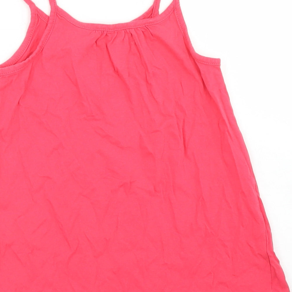 La Redoute Girls Pink  Cotton Camisole T-Shirt Size 10 Years Round Neck