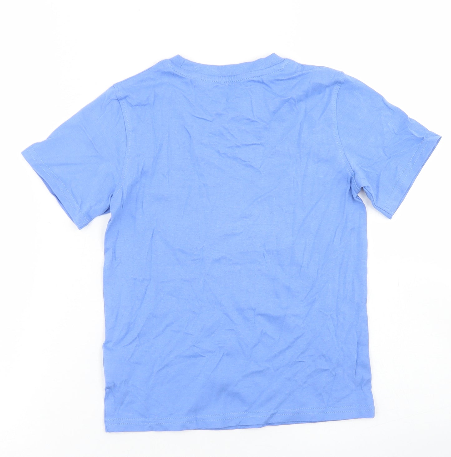 Mountain Warehouse Girls Blue  Cotton Basic T-Shirt Size 5-6 Years Crew Neck  - Sea Horse