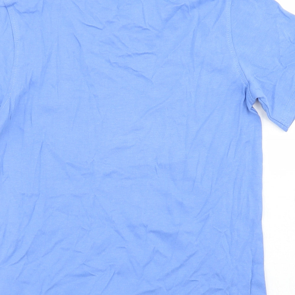 Mountain Warehouse Girls Blue  Cotton Basic T-Shirt Size 5-6 Years Crew Neck  - Sea Horse