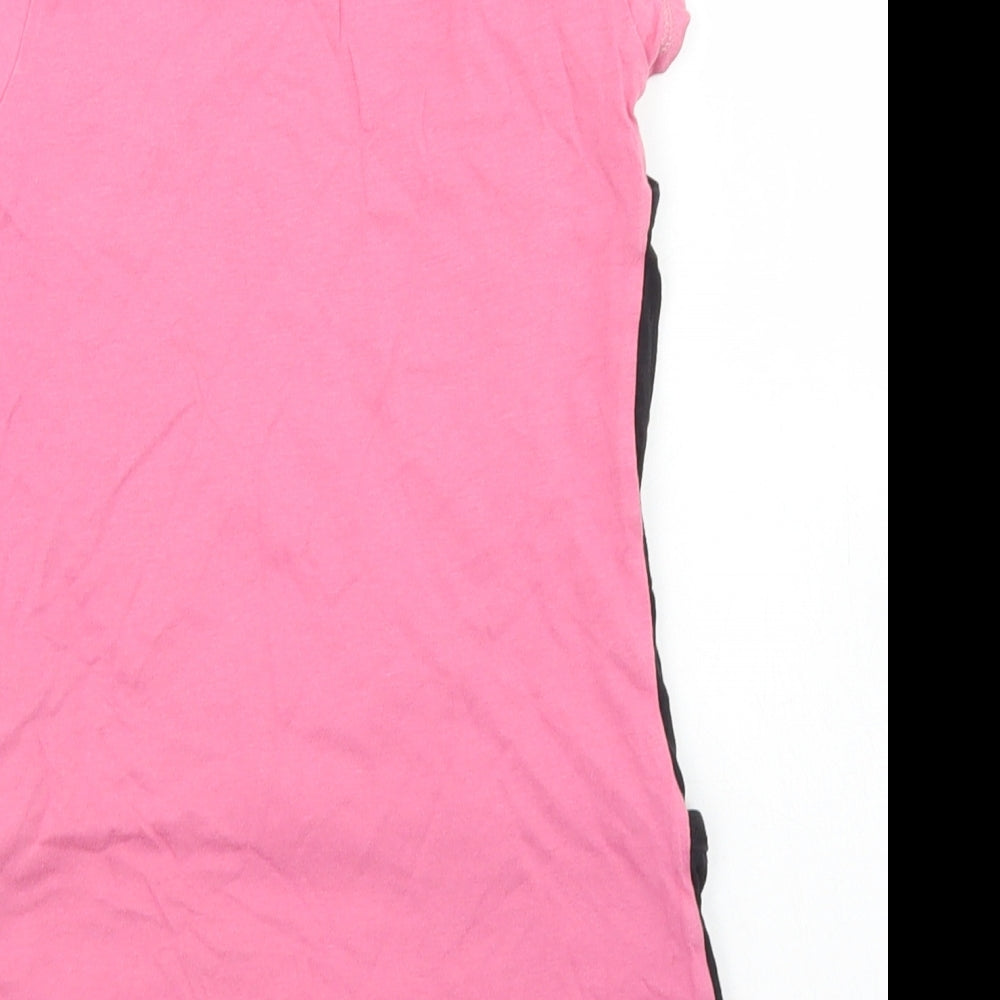 Matalan Girls Pink  Cotton Basic T-Shirt Size 8-9 Years Crew Neck  - Attached Waistcoat