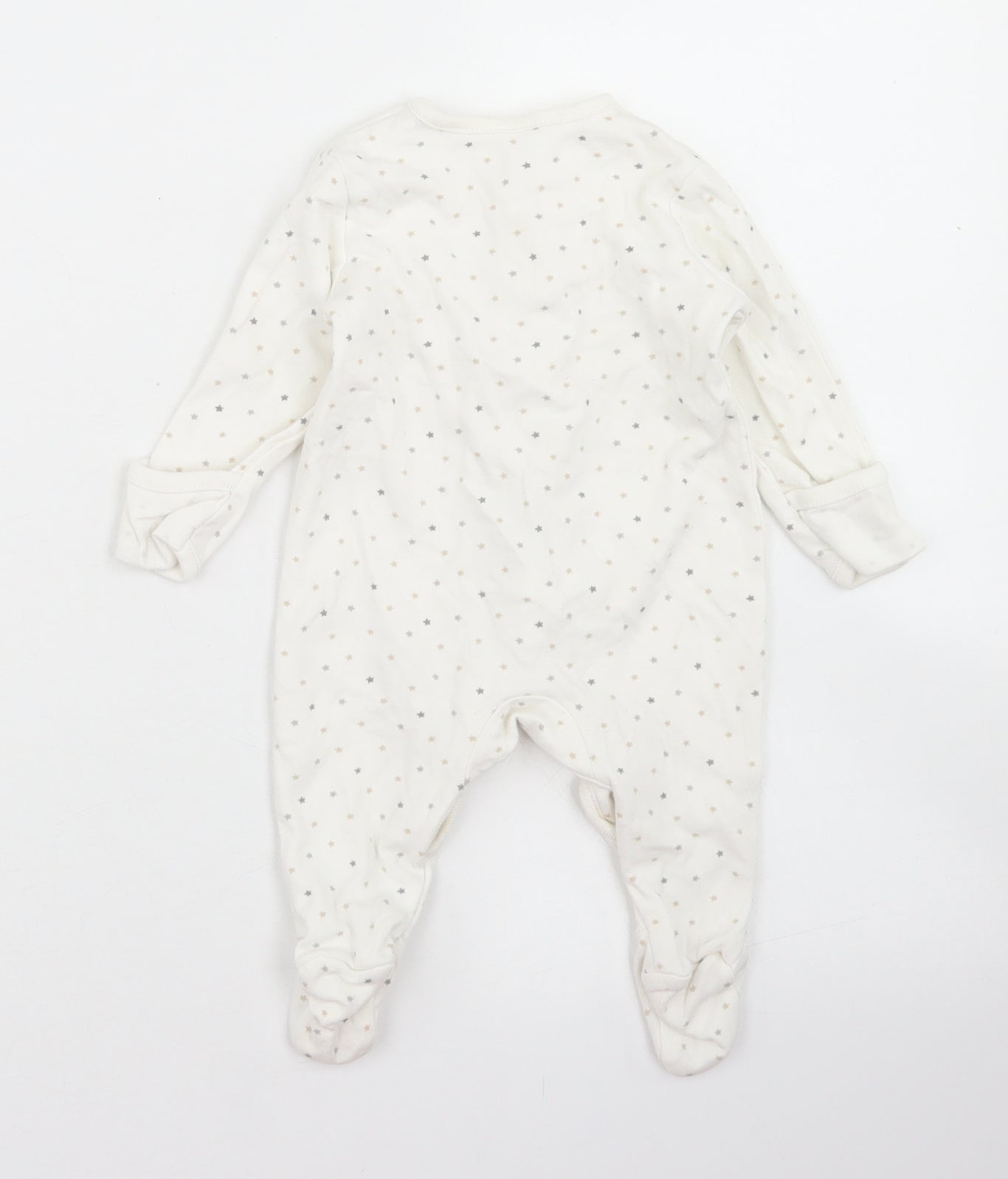 George Girls White Polka Dot Cotton Babygrow One-Piece Size 0-3 Months  Snap - Winnie the Pooh