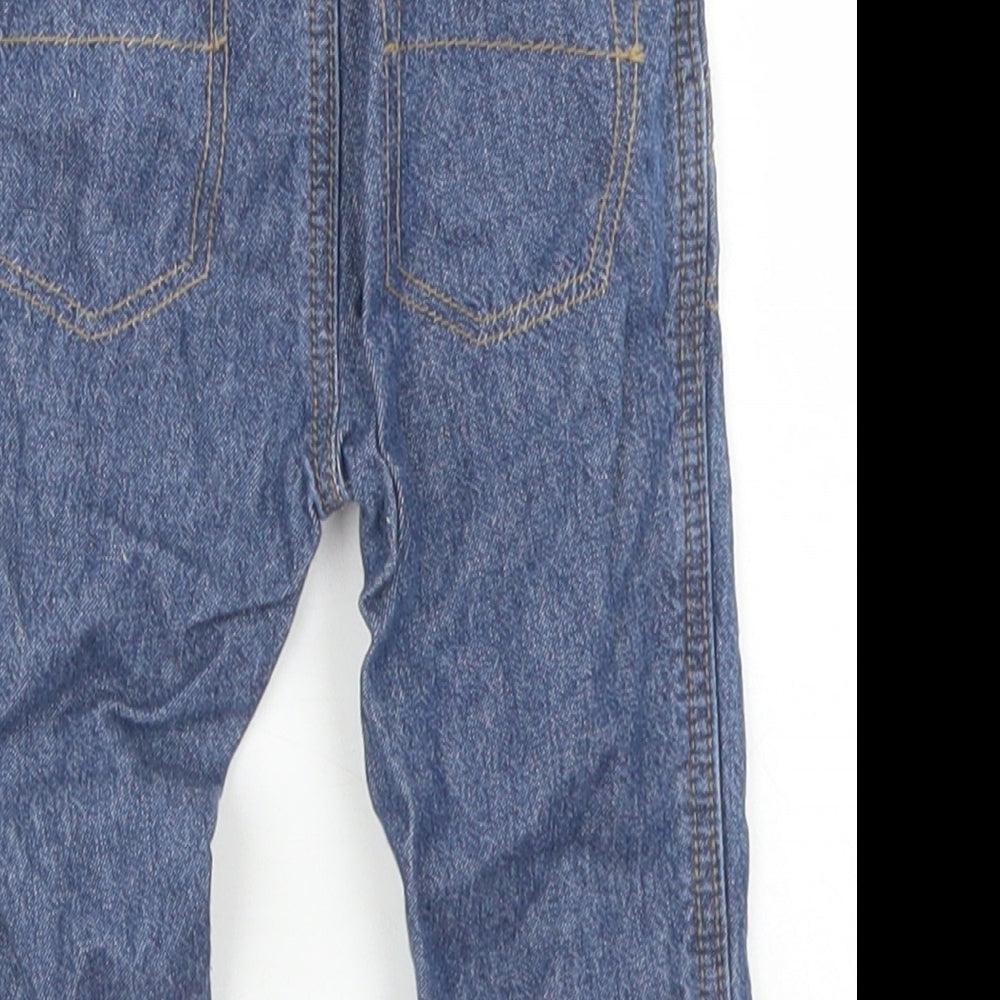 George Boys Blue  Cotton Cargo Jeans Size 3-6 Months  Drawstring