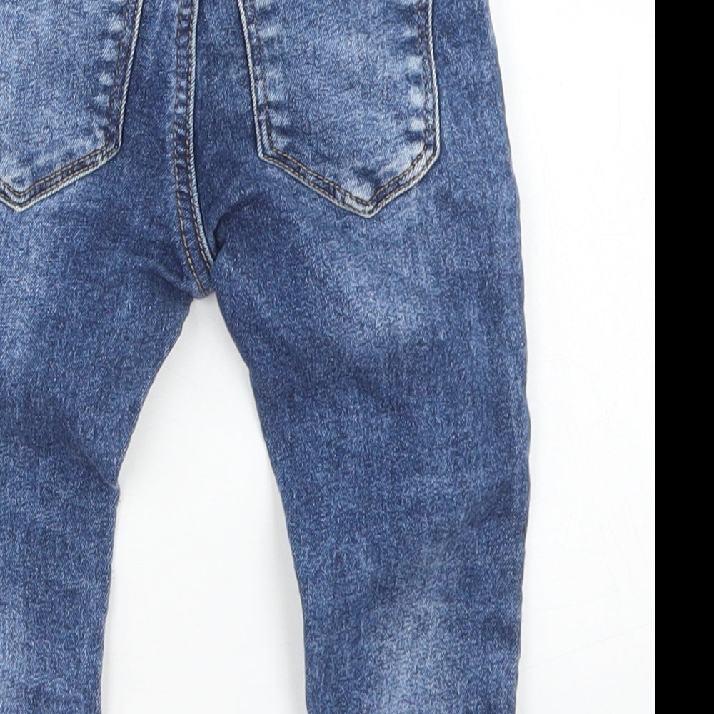 NEXT Boys Blue  Cotton Cargo Jeans Size 9 Months  Snap