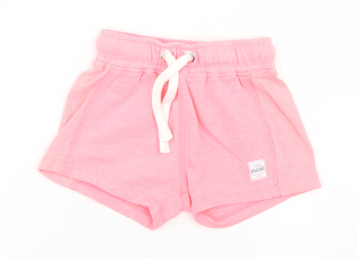 NEXT Girls Pink  Cotton Cropped Trousers Size 18-24 Months  Drawstring - Shorts