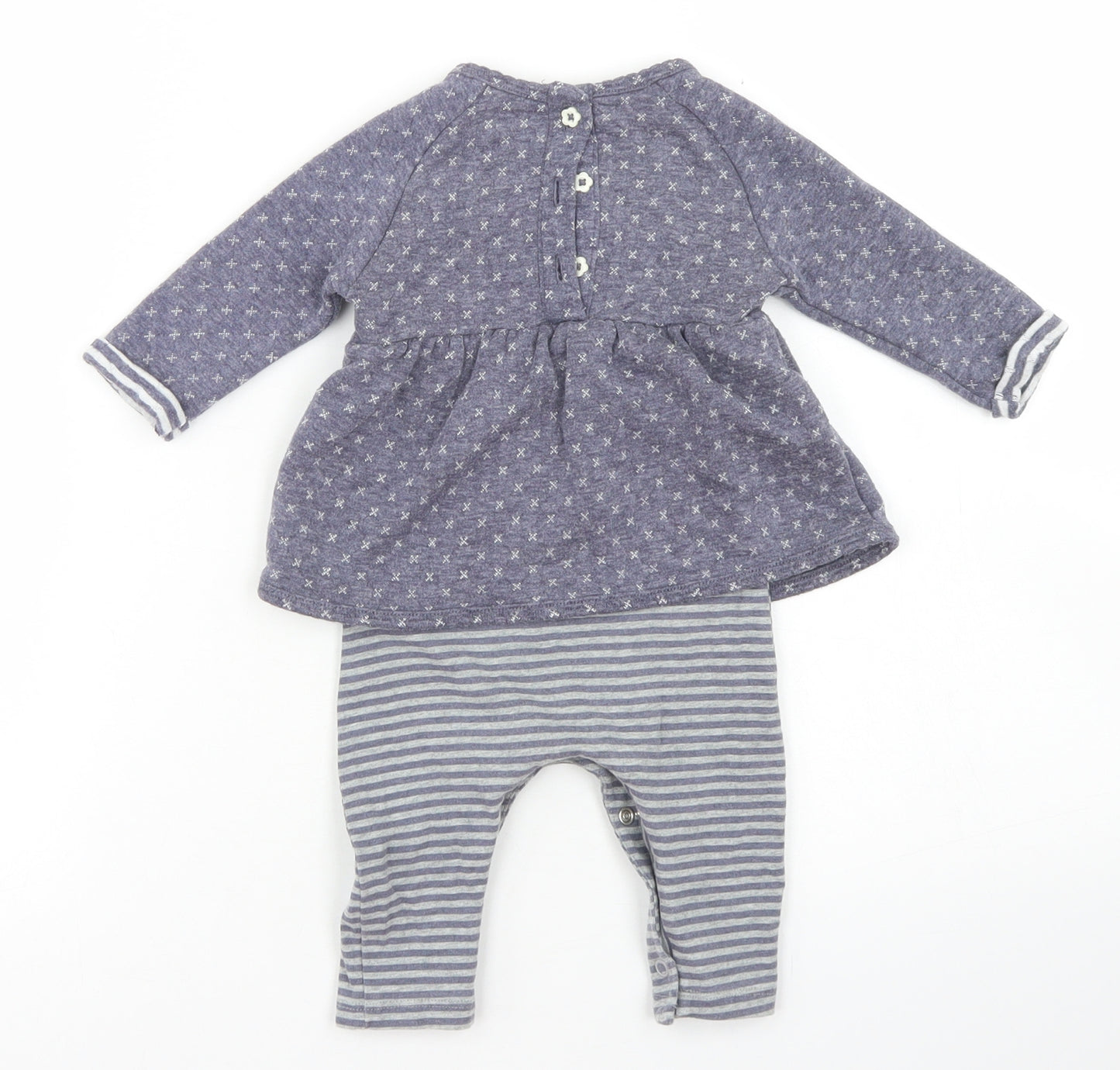 F&F Girls Blue  Polyester Babygrow One-Piece Size 0-3 Months  Snap - Dress overlay