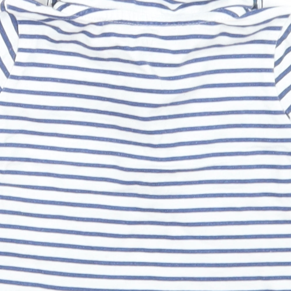 ZY Boys Blue Striped Polyester Basic Polo Size 0-3 Months Collared Button