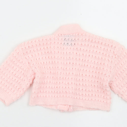 Bebe Bonito Girls Pink  Acrylic Cardigan Jumper Size 3-6 Months  Button