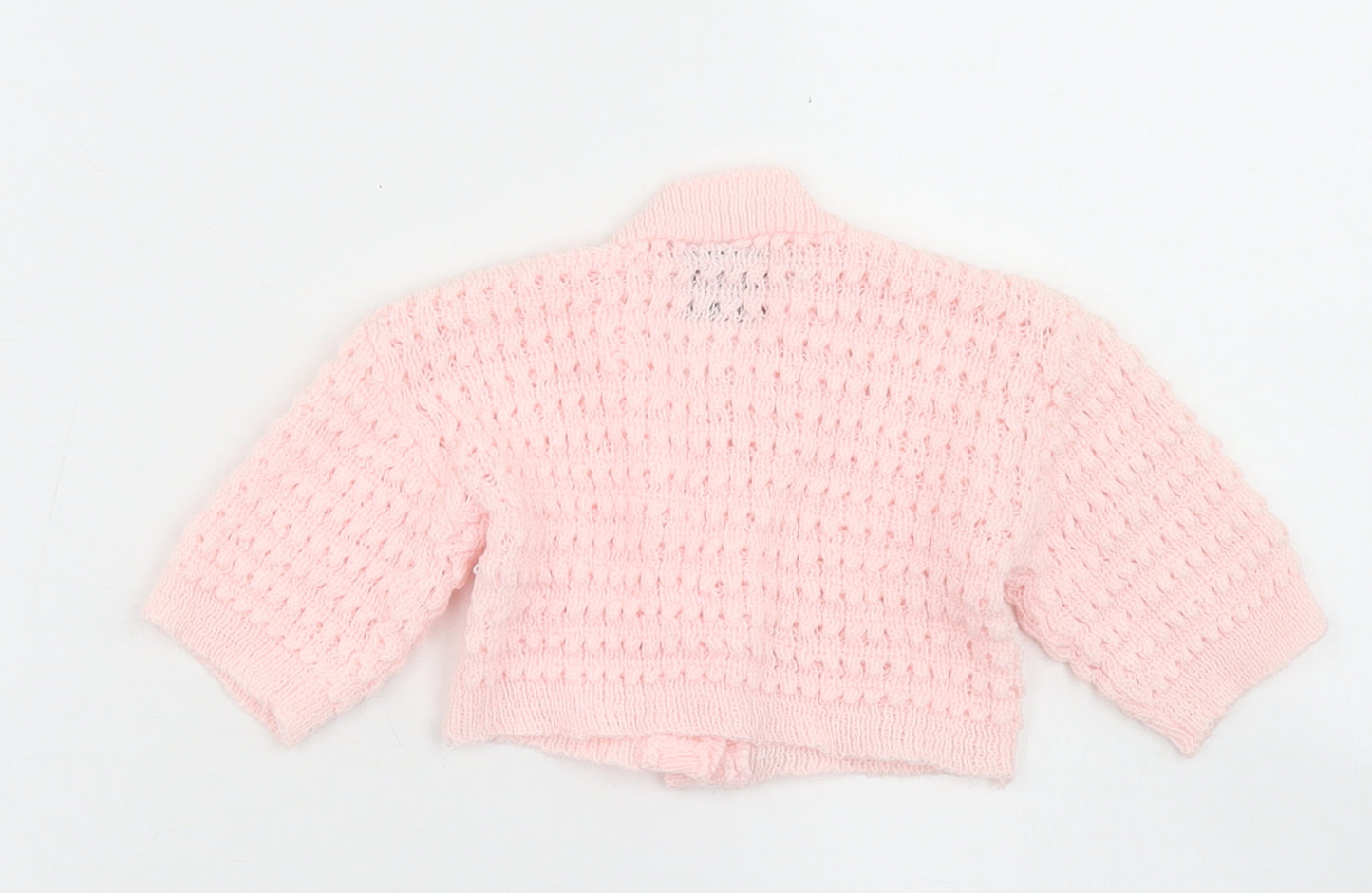 Bebe Bonito Girls Pink  Acrylic Cardigan Jumper Size 3-6 Months  Button