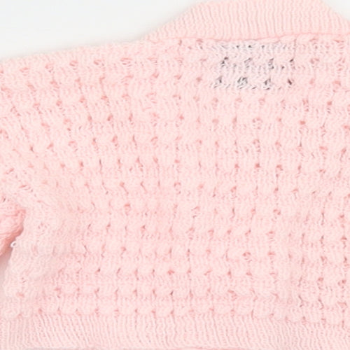 Bebe Bonito Girls Pink  Acrylic Cardigan Jumper Size 3-6 Months  Button