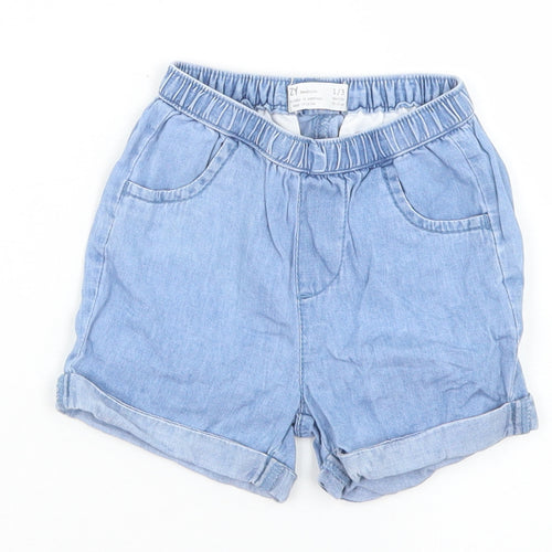ZY Girls Blue  Cotton Cropped Jeans Size 0-3 Months