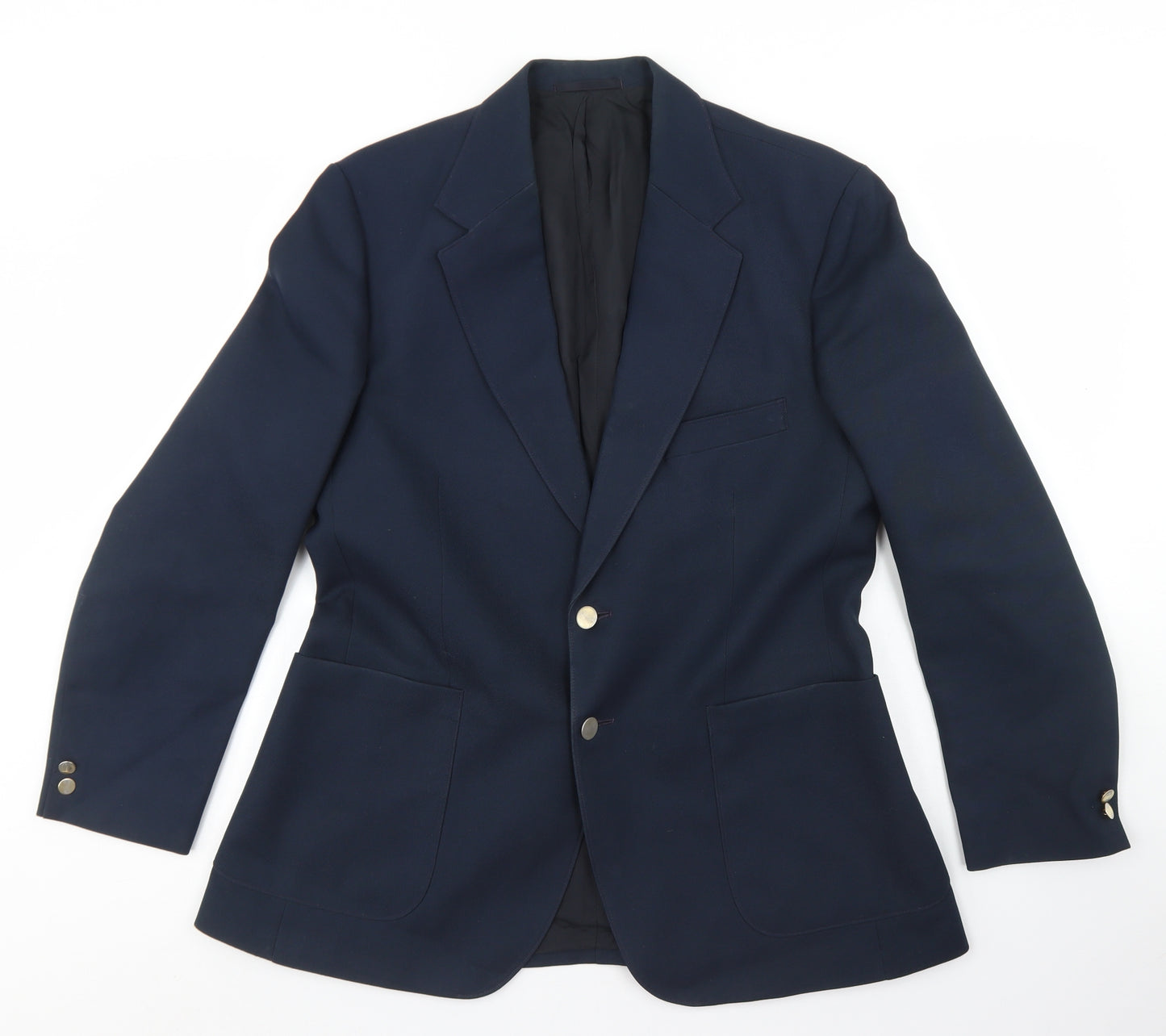 Preworn Mens Blue  Polyester Jacket Blazer Size 40