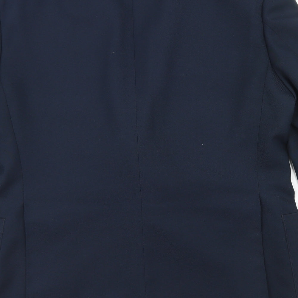 Preworn Mens Blue  Polyester Jacket Blazer Size 40