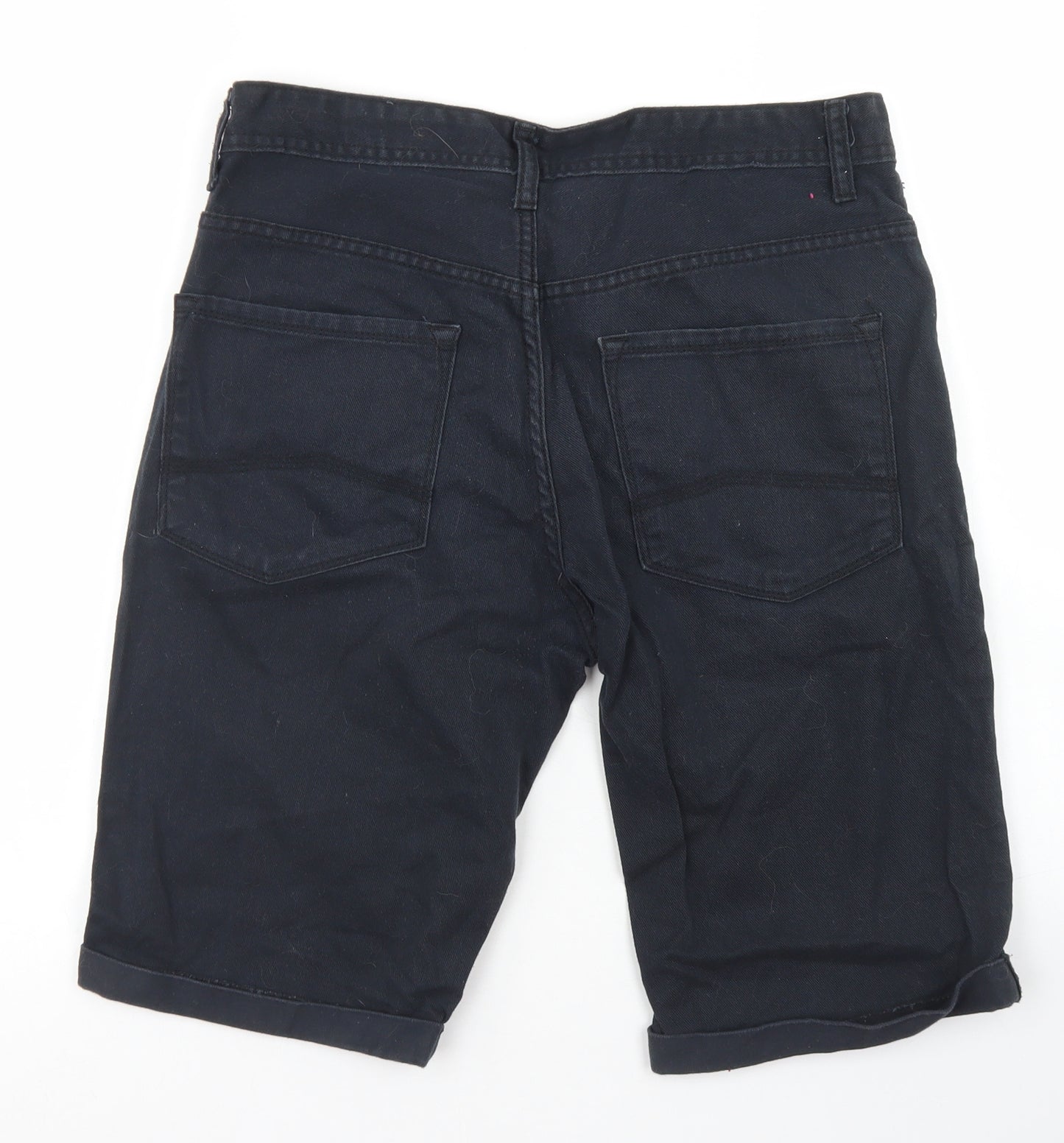 Denim Co Mens Black  Cotton Bermuda Shorts Size 30 in L11 in Regular Button