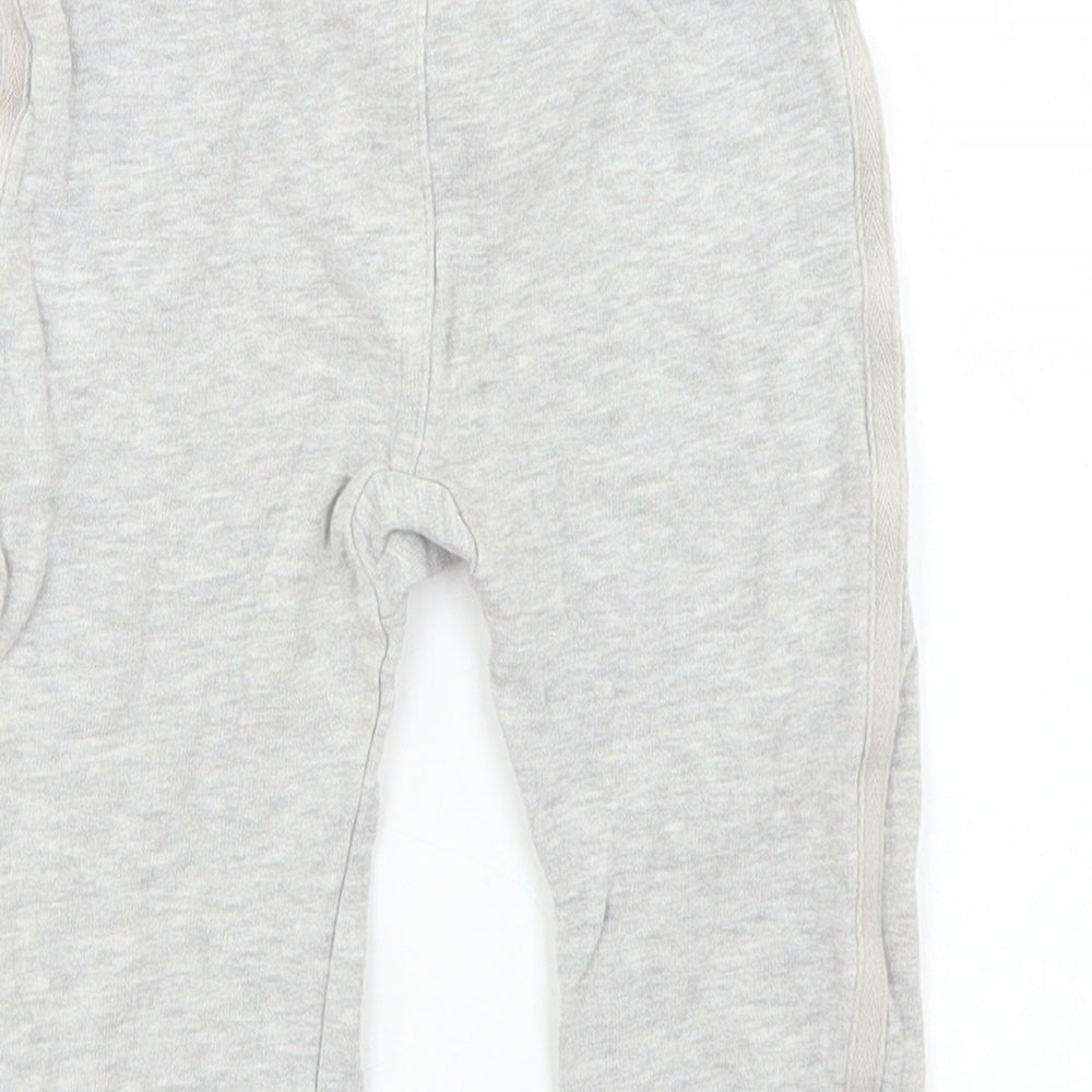 George Boys Grey  Cotton Jogger Trousers Size 9-12 Months  Drawstring