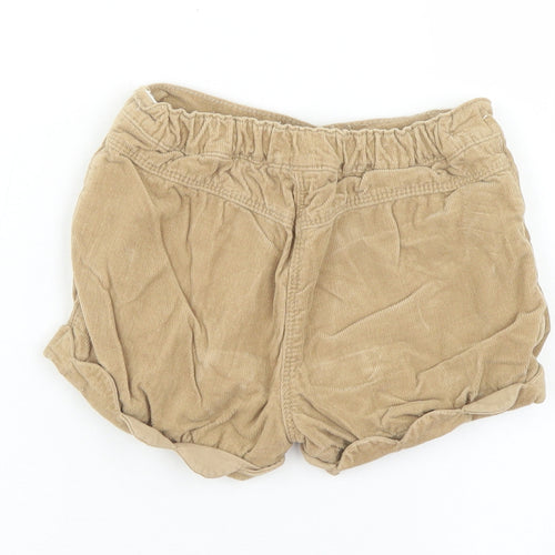 Matalan Girls Brown  Cotton Cropped Trousers Size 12-18 Months  Button