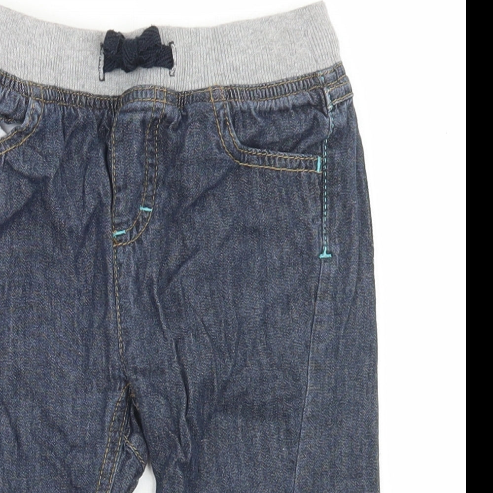 Baby Boys Blue  Cotton Jogger Jeans Size 12-18 Months  Drawstring