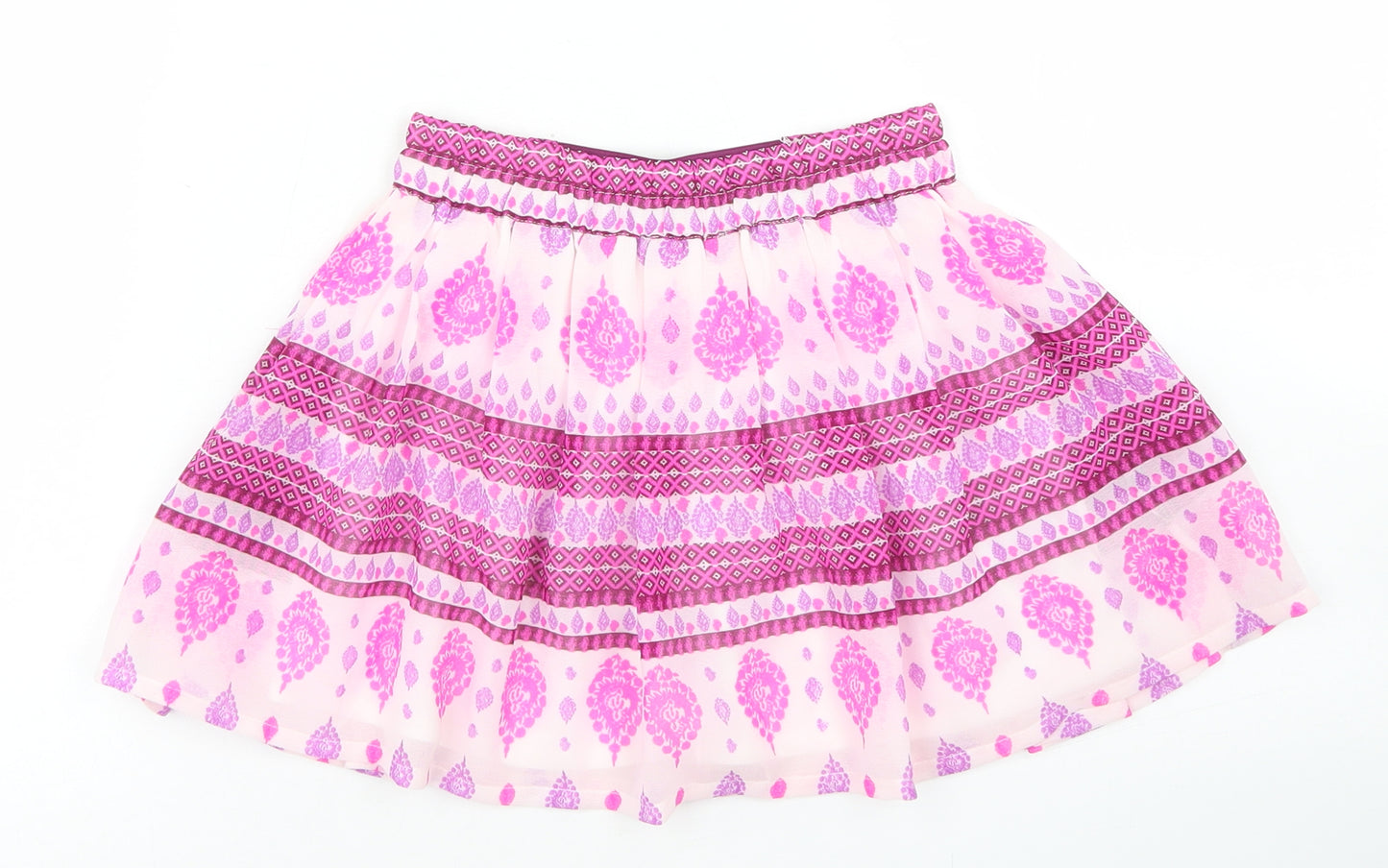 Young Dimension Girls Pink Batik Polyester Flare Skirt Size 3-4 Years  Regular