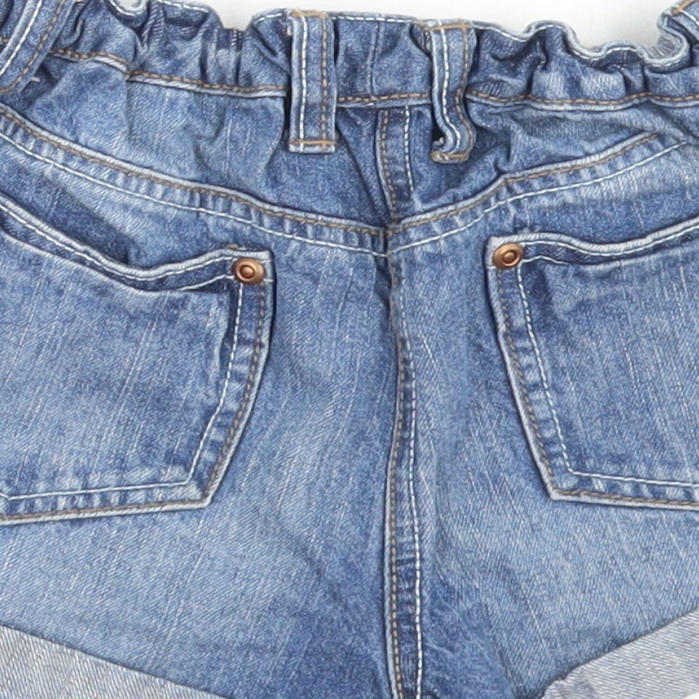 Nutmeg Girls Blue  Cotton Mom Shorts Size 7-8 Years  Regular Buckle