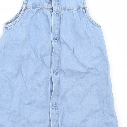 Pumpkin Patch Girls Blue  Cotton A-Line  Size 0-3 Months  Round Neck Button