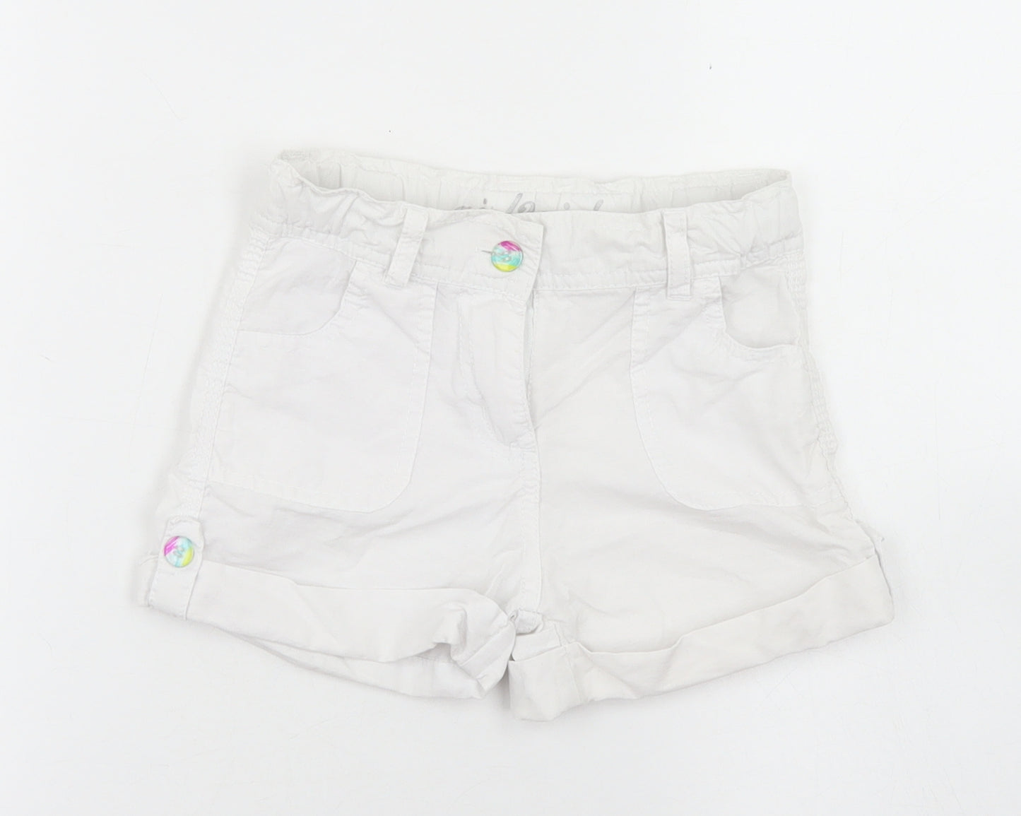 Girl2Girl Girls White  Cotton Cargo Shorts Size 4-5 Years  Regular