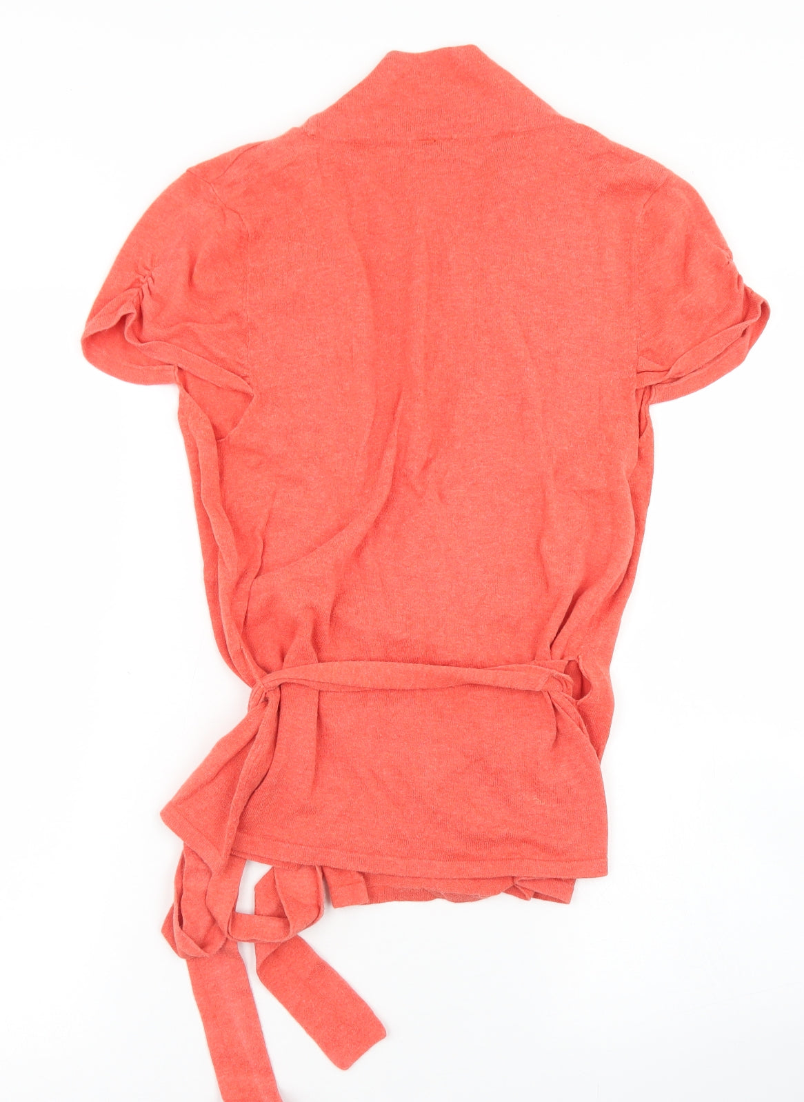 Topshop Womens Orange V-Neck  Cotton Wrap Jumper Size 12