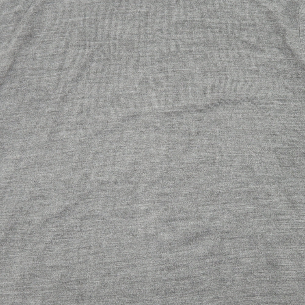 Atlantic Bay Mens Grey V-Neck  Acrylic Cardigan Jumper Size L