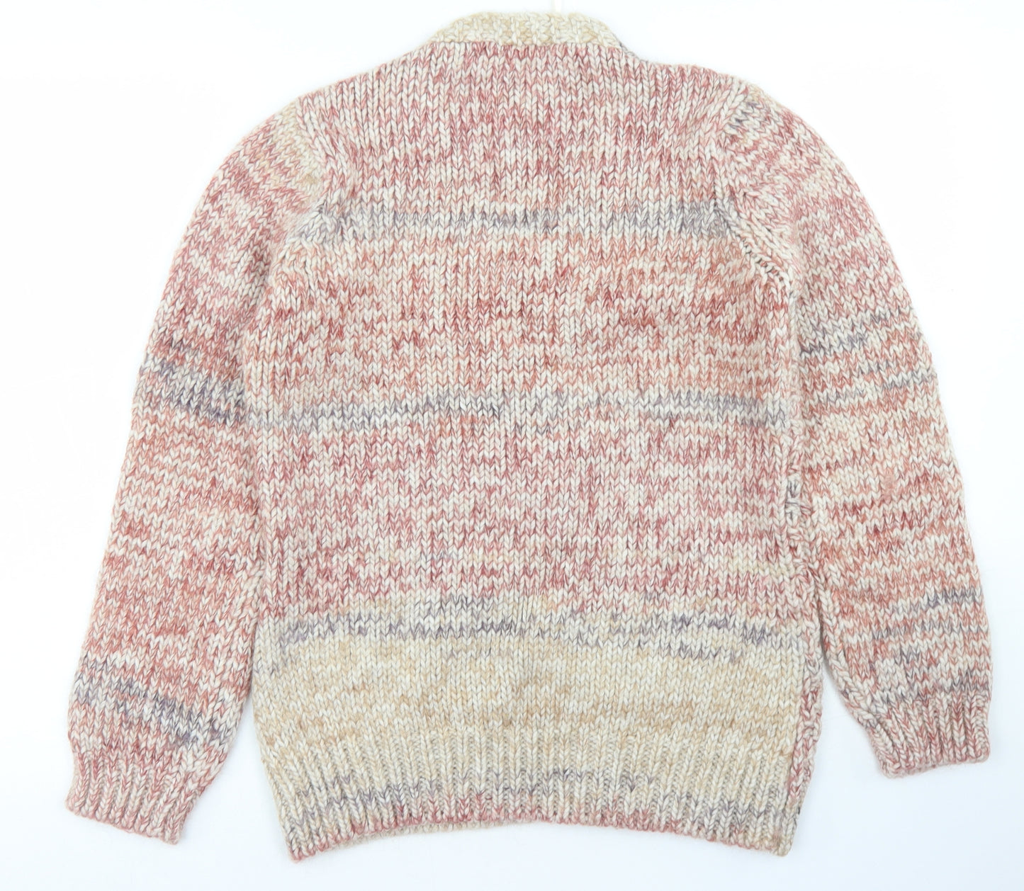 Elsamanda Womens Pink Crew Neck  Acrylic Pullover Jumper Size 14