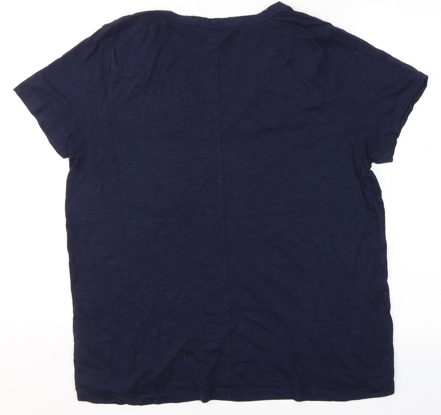 F&F Womens Blue  Cotton Basic T-Shirt Size 14 V-Neck