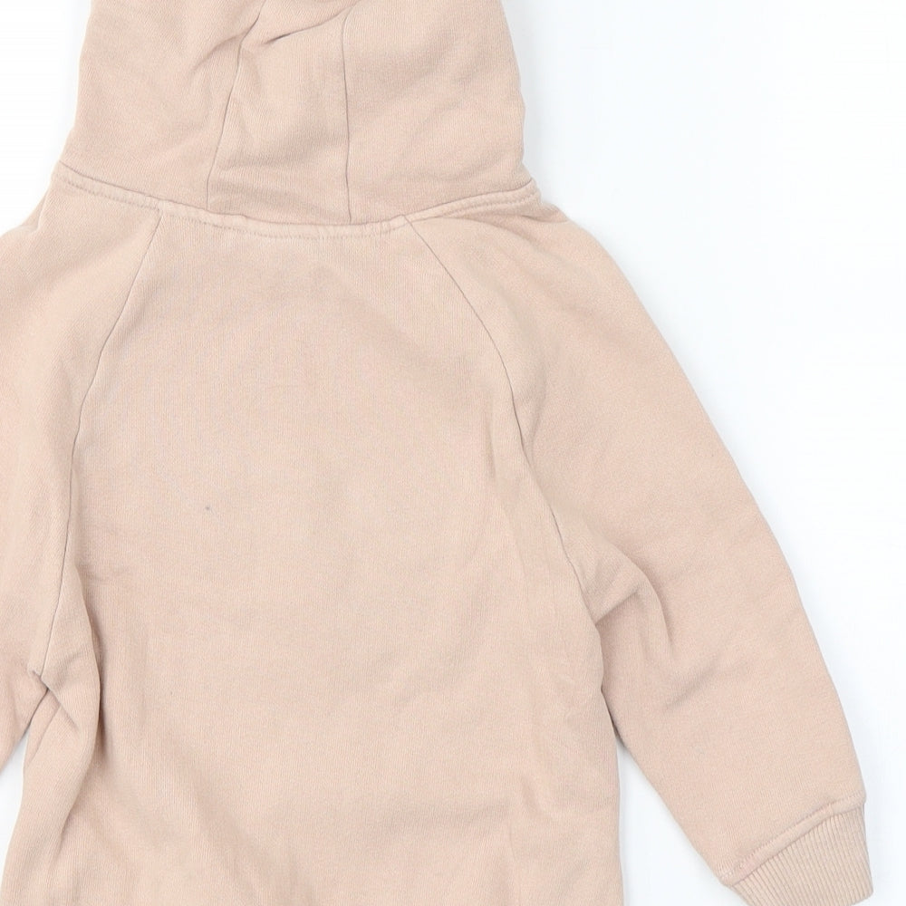 NEXT Girls Beige  Cotton Pullover Hoodie Size 2 Years   - Heart