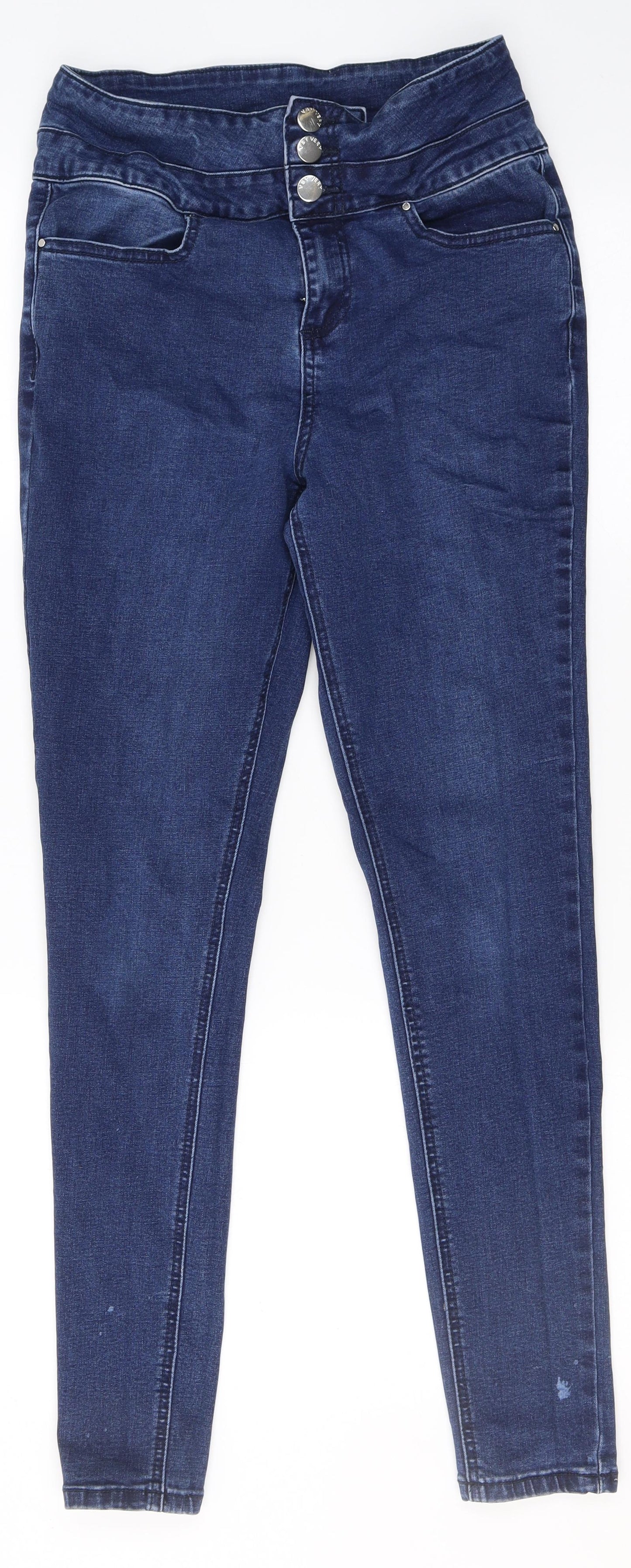 Very Womens Blue  Cotton Jegging Jeans Size 12 L29 in Regular Button