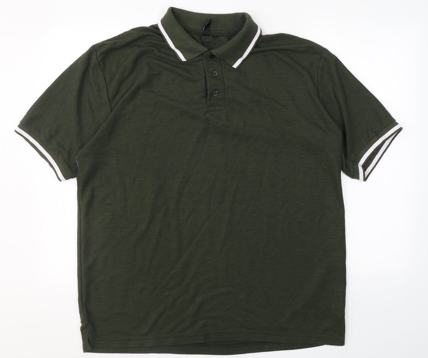 River Road Mens Green  Polyester  T-Shirt Size Big 2X Collared