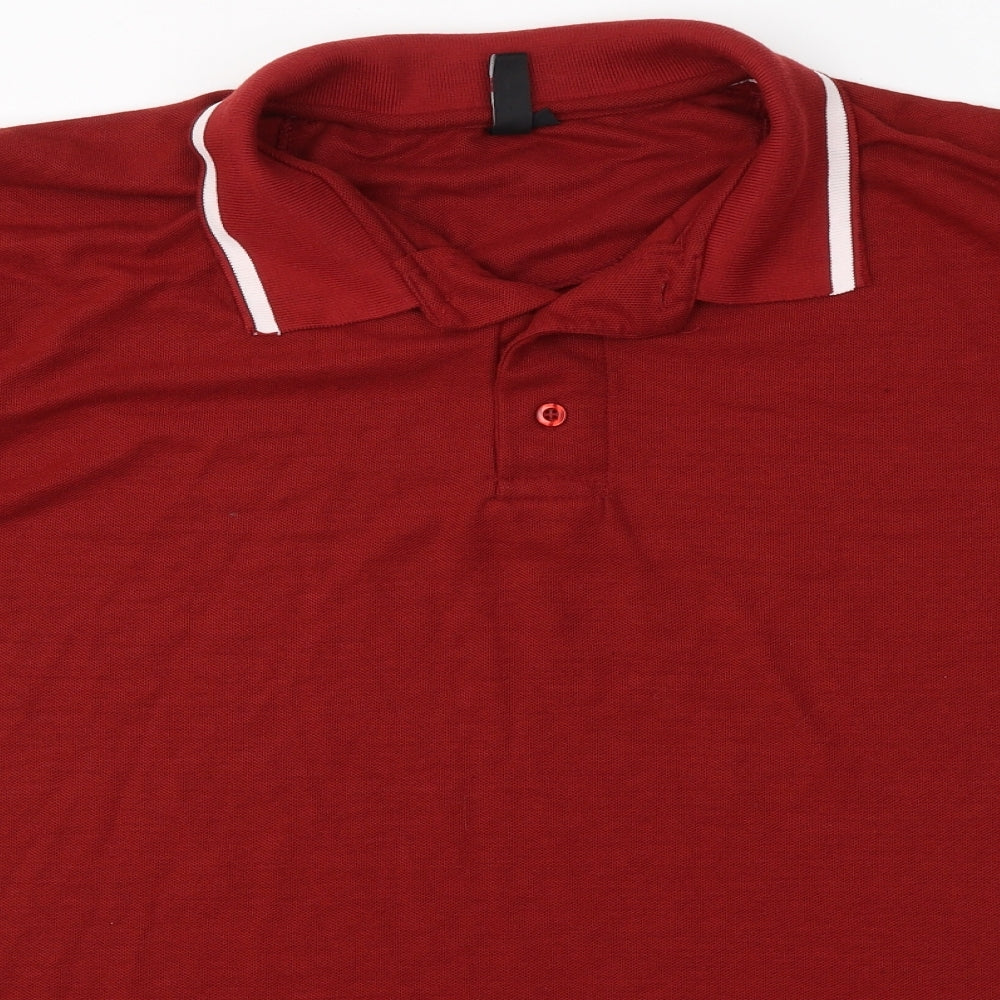 River Road Mens Red  Polyester  Polo Size Big 2X Collared