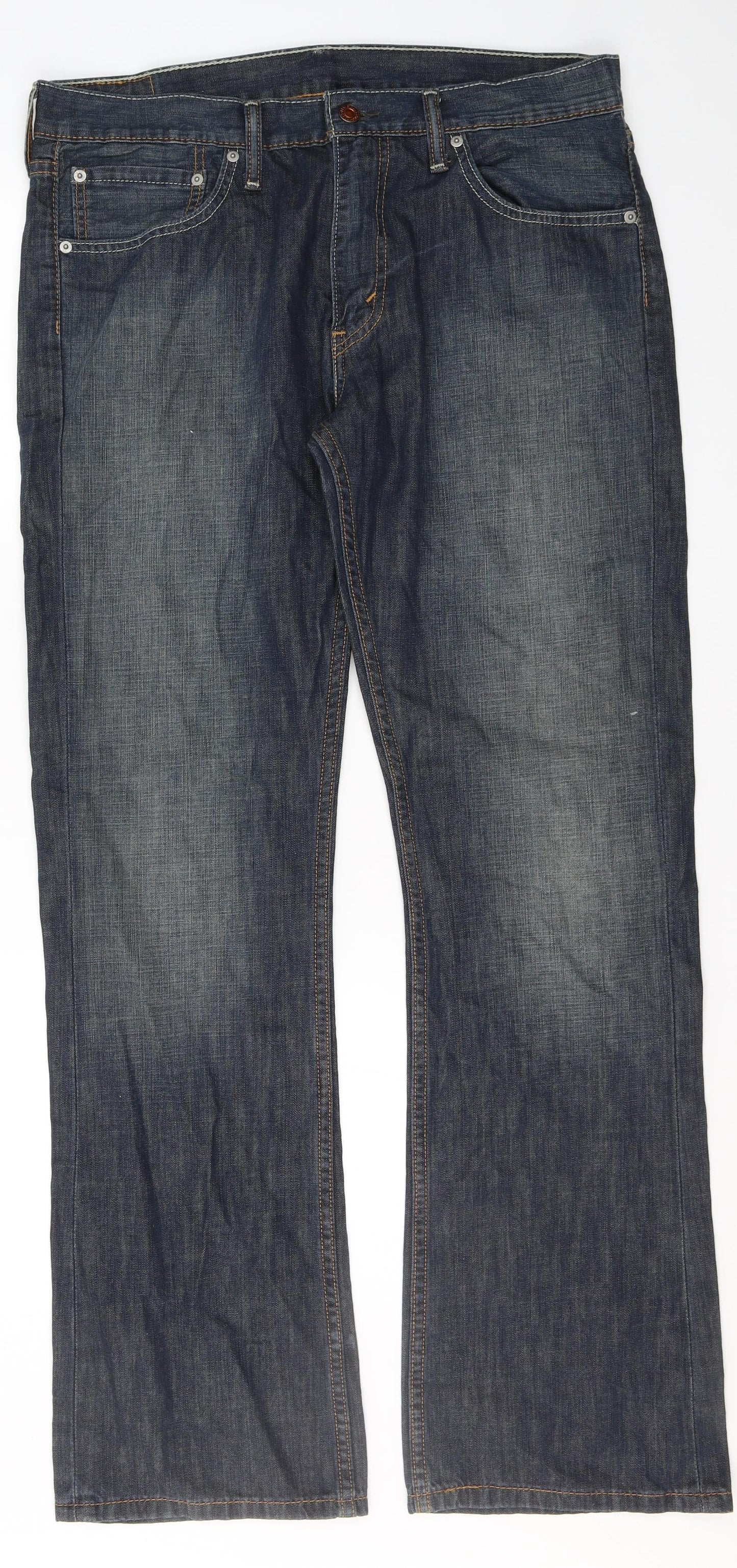 Levies Mens Blue  Cotton Bootcut Jeans Size S L34 in Regular Button