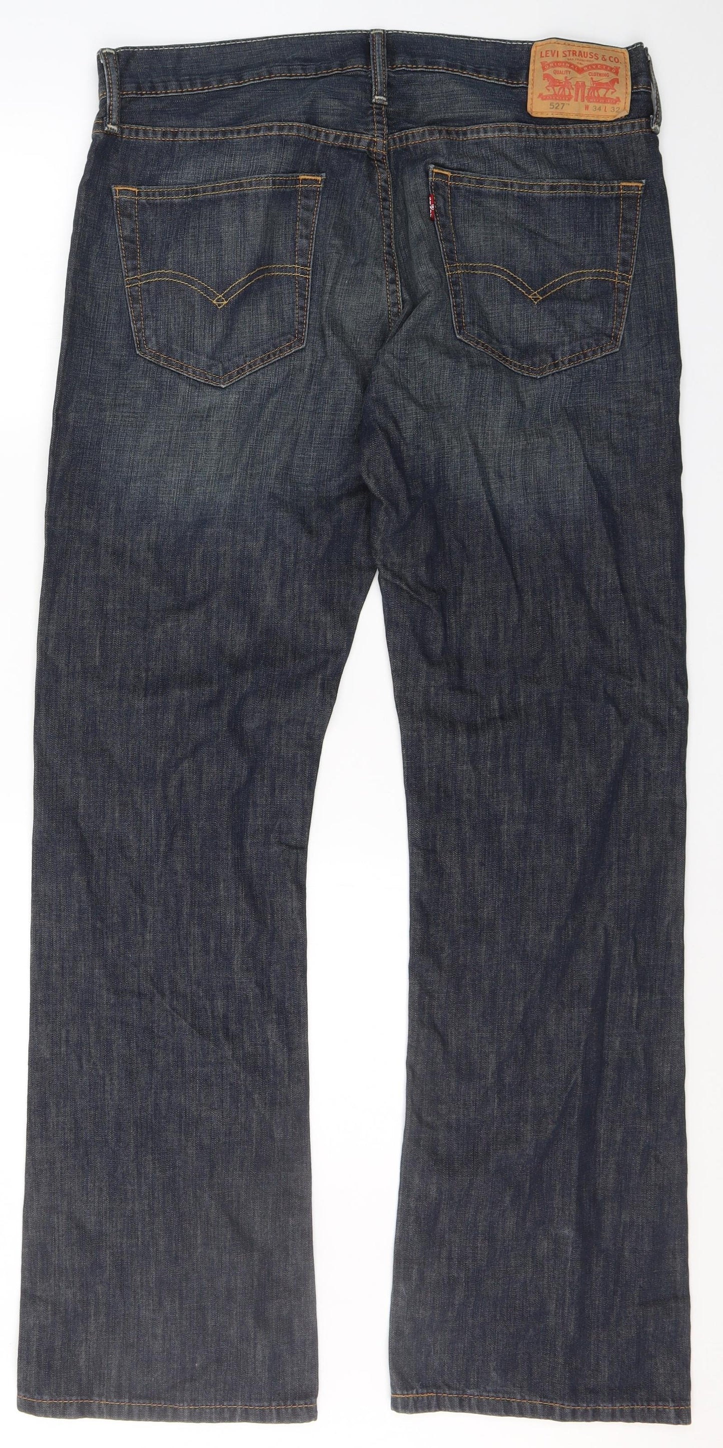 Levies Mens Blue  Cotton Bootcut Jeans Size S L34 in Regular Button