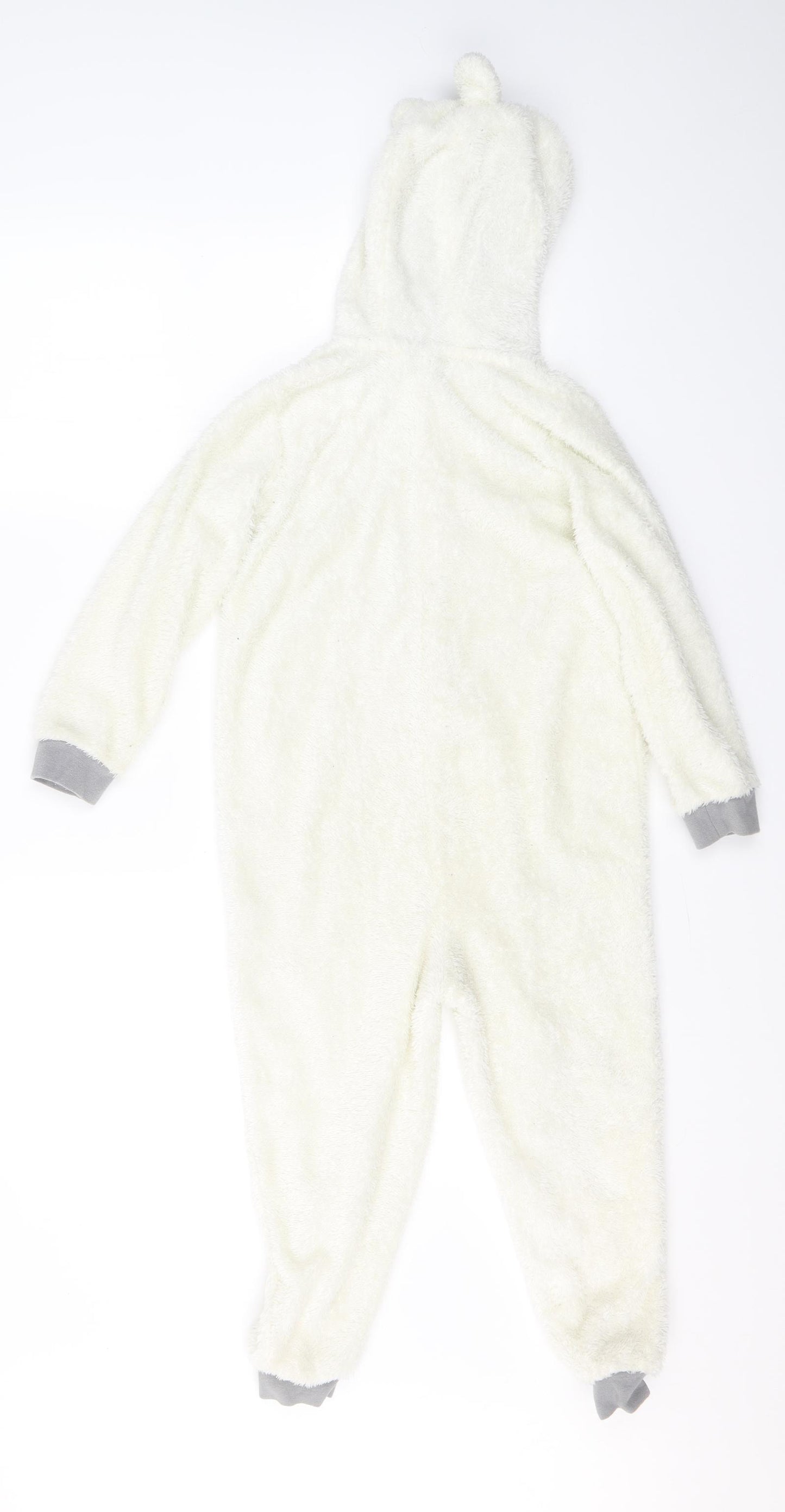 IUPILU Girls White Solid Polyester Top One Piece Size 4 Years  Zip - teddy bear