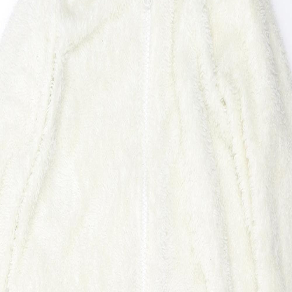 IUPILU Girls White Solid Polyester Top One Piece Size 4 Years  Zip - teddy bear