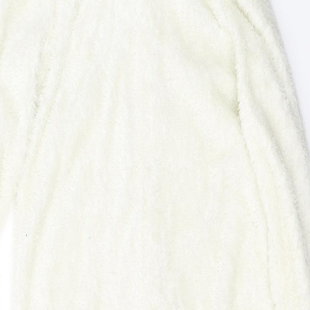 IUPILU Girls White Solid Polyester Top One Piece Size 4 Years  Zip - teddy bear