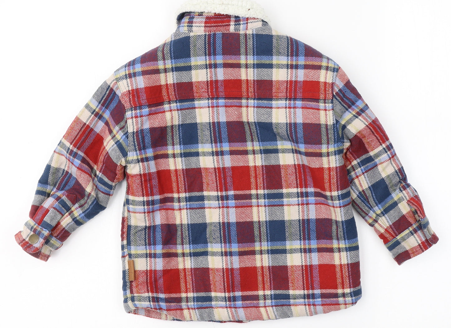 NEXT Boys Multicoloured Check  Jacket Coat Size 3-4 Years  Button