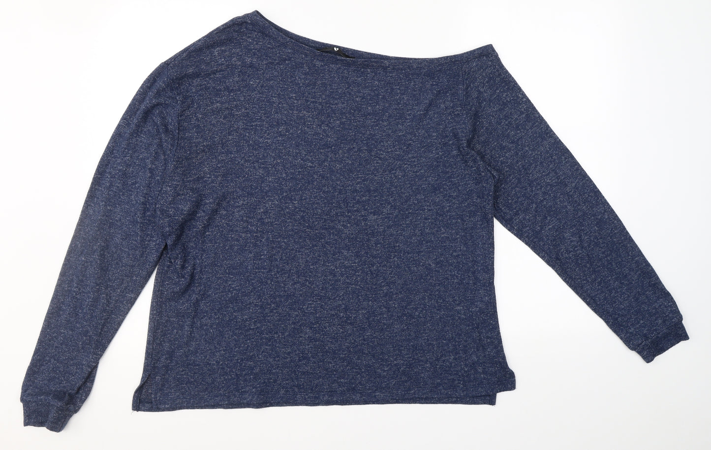 Very Womens Blue Boat Neck  Viscose Pullover Jumper Size 14   - Off one shoulder