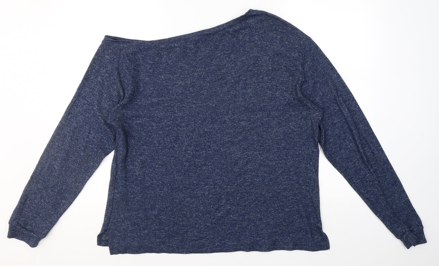 Very Womens Blue Boat Neck  Viscose Pullover Jumper Size 14   - Off one shoulder