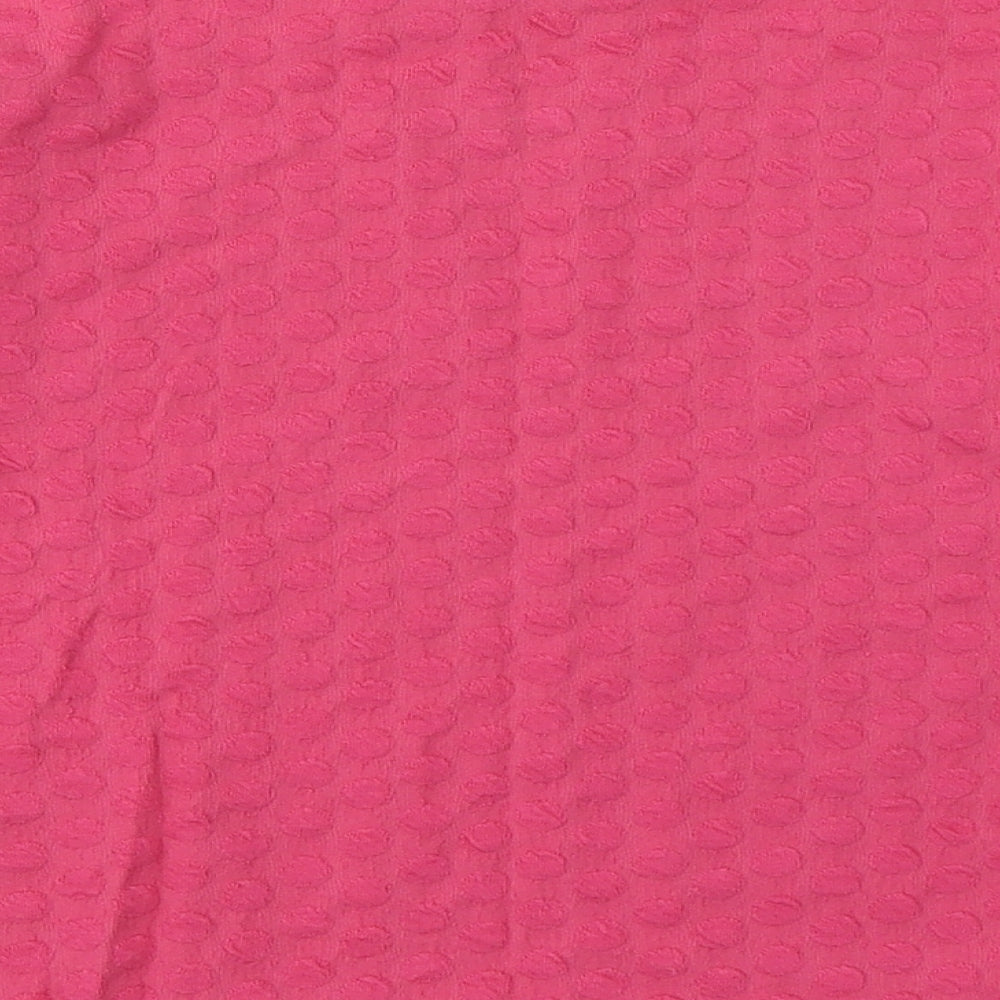 United Colors of Benetton Girls Pink Round Neck Spotted Cotton Pullover Jumper Size 6-7 Years