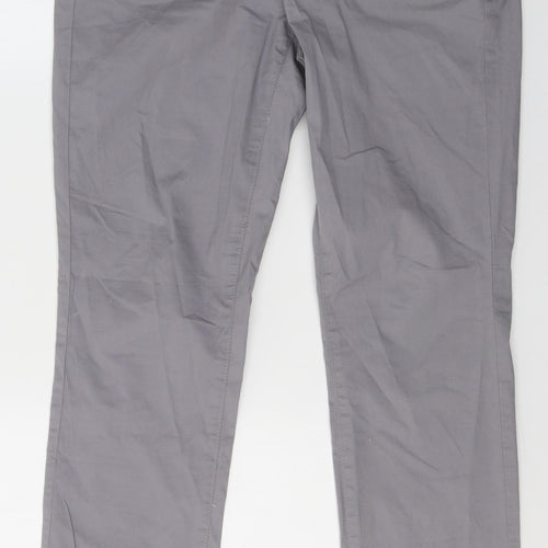 Preworn Womens Grey  Polyester Trousers  Size 8 L29 in Regular Button