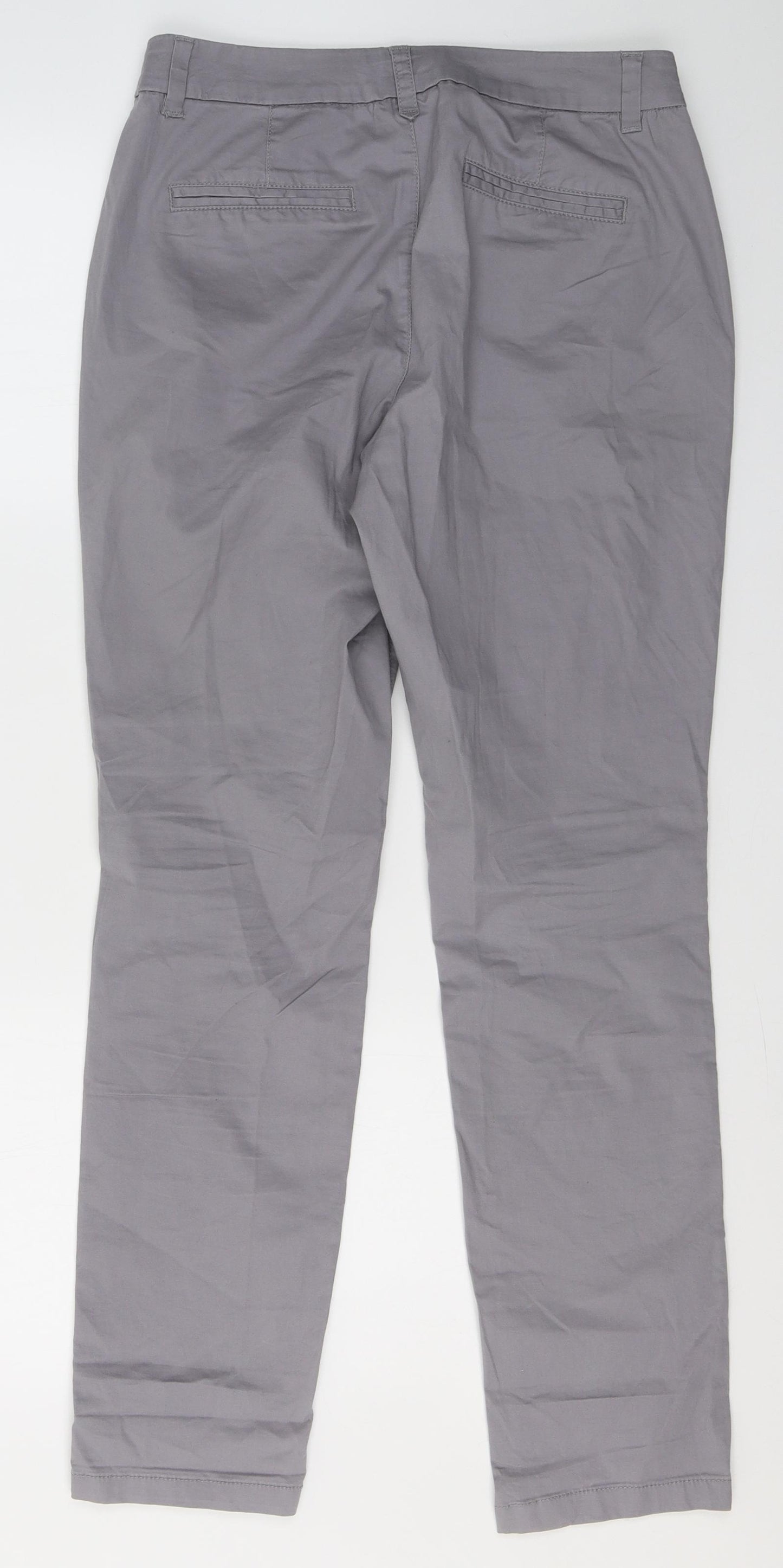 Preworn Womens Grey  Polyester Trousers  Size 8 L29 in Regular Button