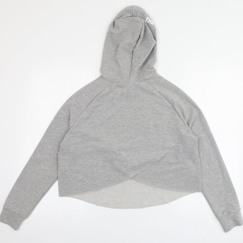 Just Cool Womens Grey  Polyester Pullover Hoodie Size S   - Cropped