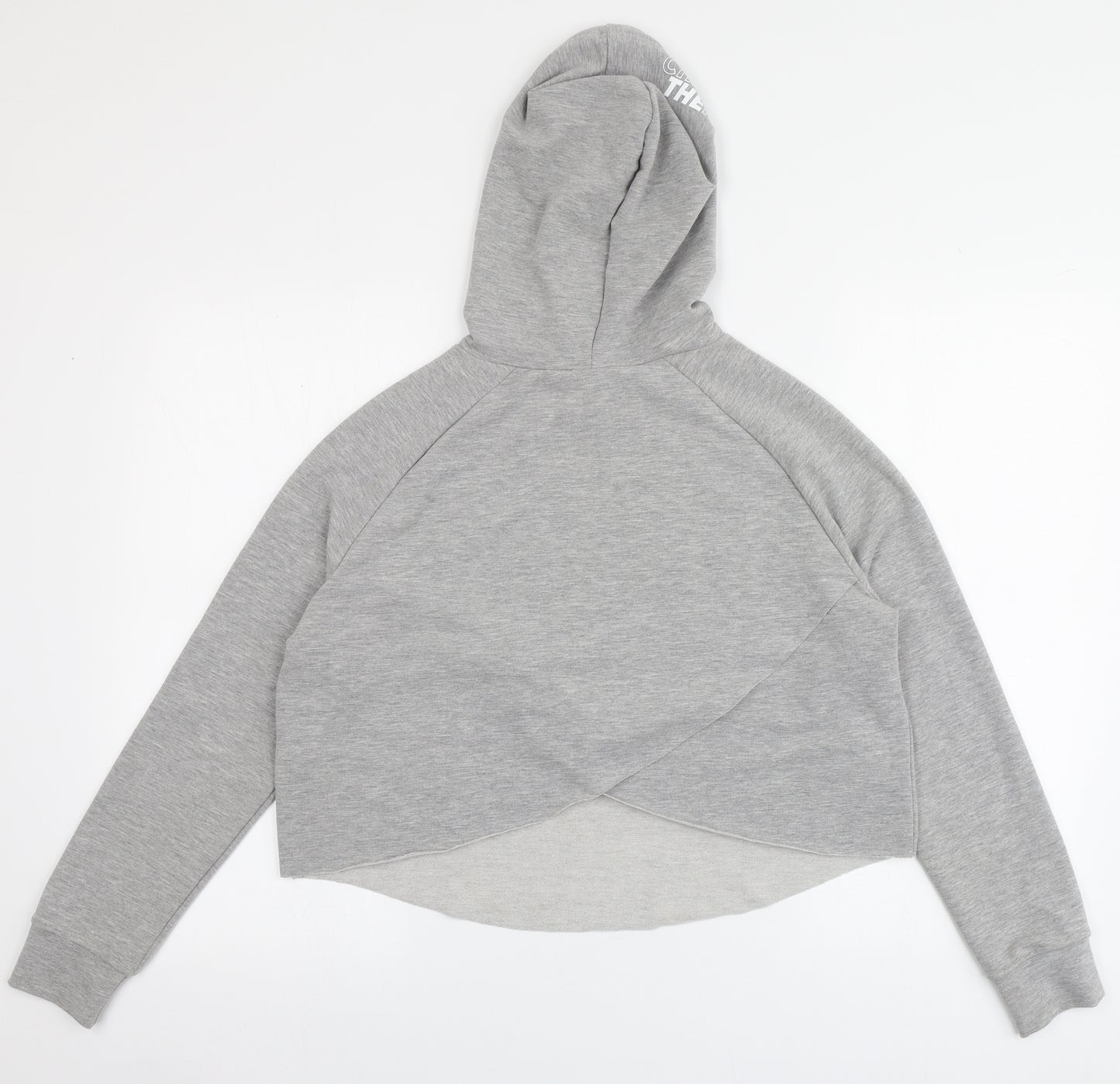 Just Cool Womens Grey  Polyester Pullover Hoodie Size S   - Cropped