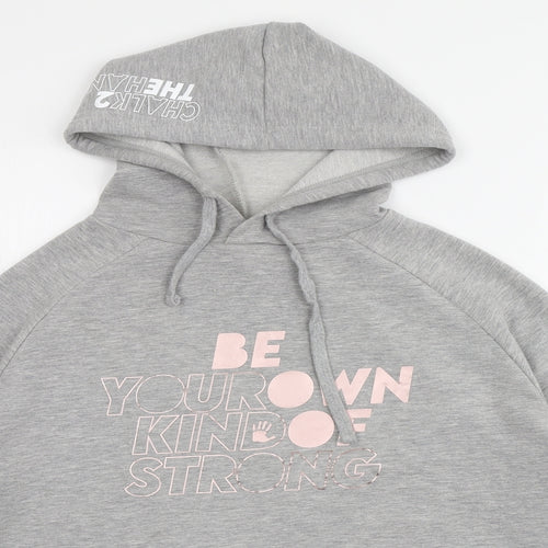 Just Cool Womens Grey  Polyester Pullover Hoodie Size S   - Cropped