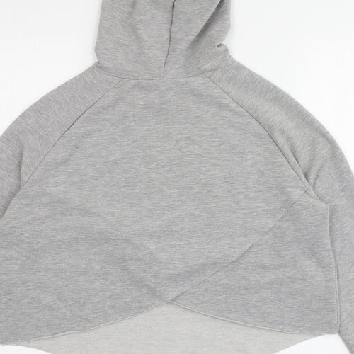 Just Cool Womens Grey  Polyester Pullover Hoodie Size S   - Cropped