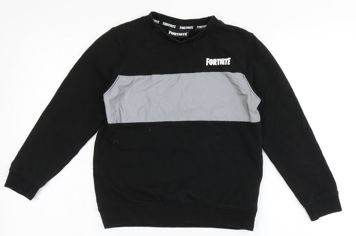 Primark Boys Black  Cotton Pullover Sweatshirt Size S   - Fortnite
