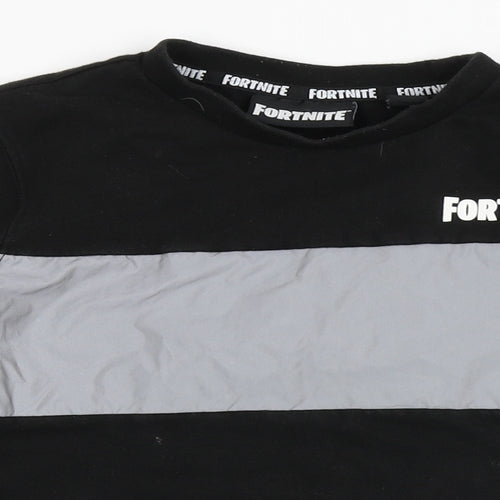 Primark Boys Black  Cotton Pullover Sweatshirt Size S   - Fortnite